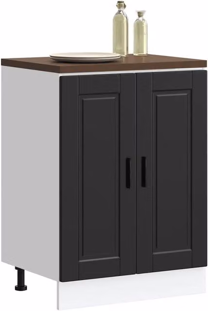 Mobile Base da Cucina Design Mania Porto Nero in Legno Multistrato Nero con Ante a Battente L: 46 cm, P: 60 cm, H: 81,5 cm