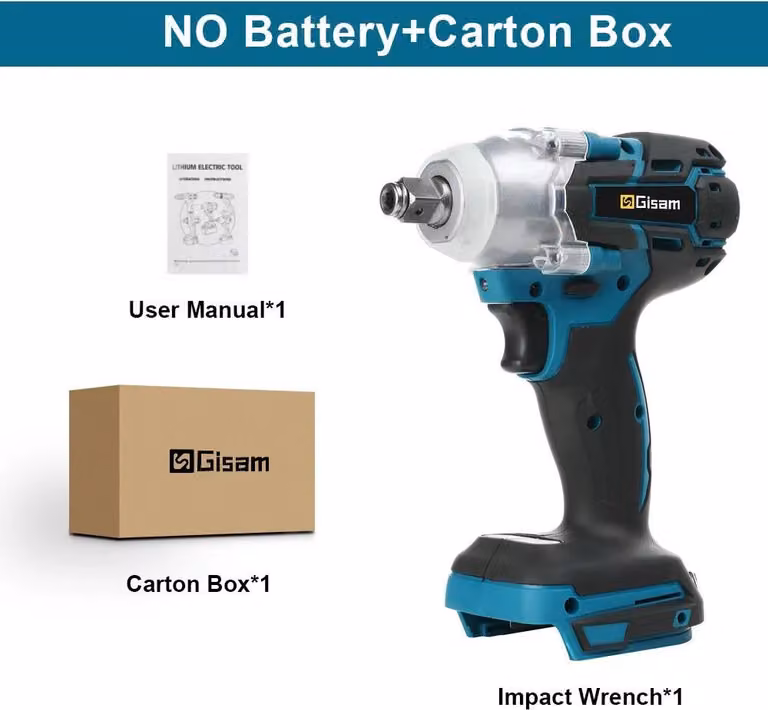 Avvitatore a impulsi - Batteria da 18 V - Coppia di 520 Nm - Attacco quadrato da 1,27 cm - Motore brushless - Senza batteria e caricabatterie - Braun