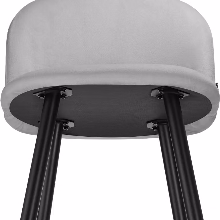 Set di 2 sgabelli Sachel con schienale TecTake in velluto grigio chiaro e nero per cucina e sala da pranzo