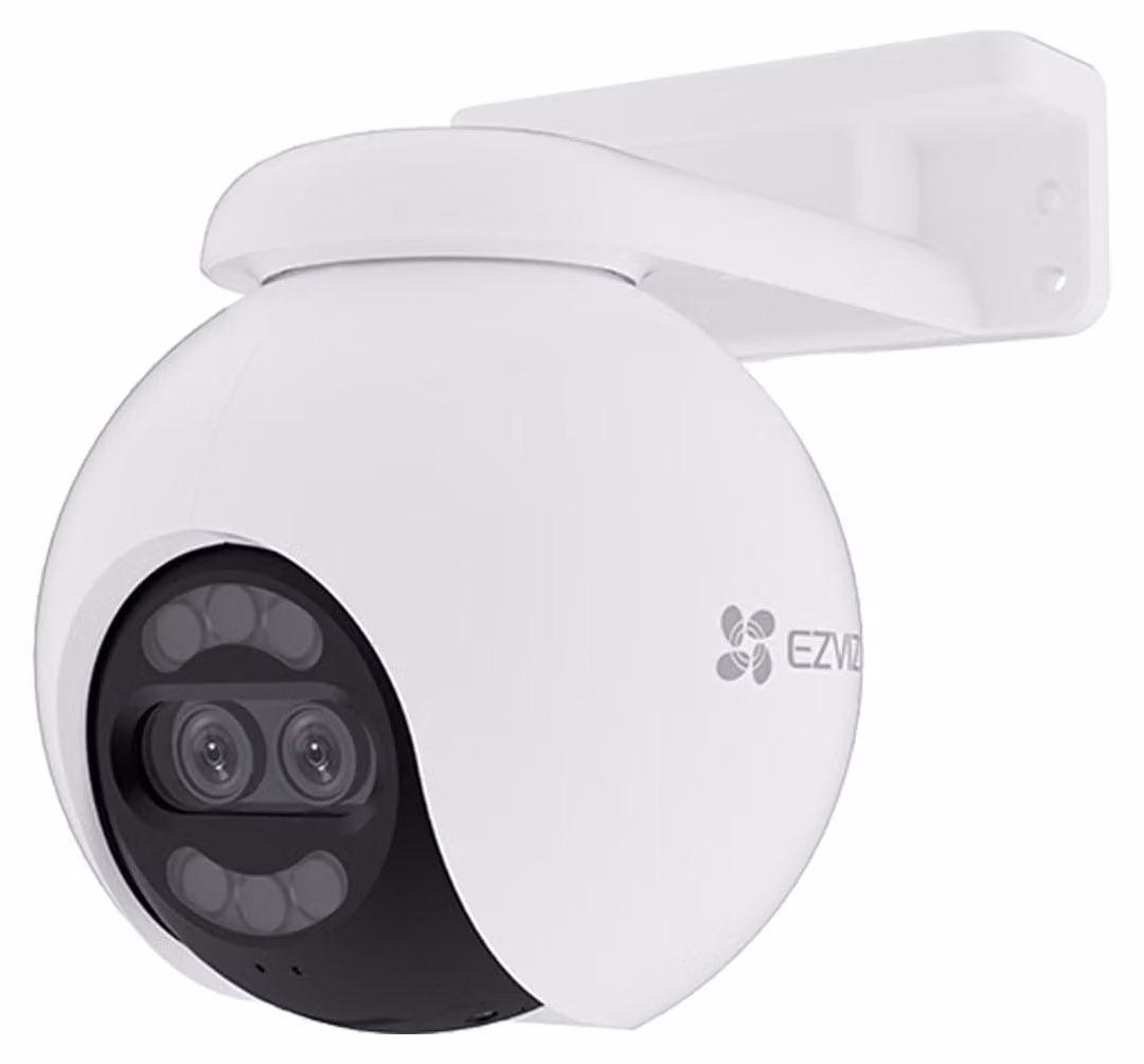 Telecamera di sorveglianza esterna girevole - 4K doppio obiettivo - Visione notturna a colori - 360° - Telecamera WiFi esterna con rilevamento persone e veicoli