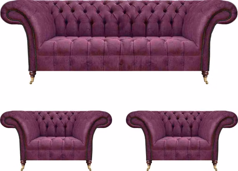Wohnzimmer Polstermöbel Sofagarnitur 3tlg Textil Möbel Couchen Chesterfield