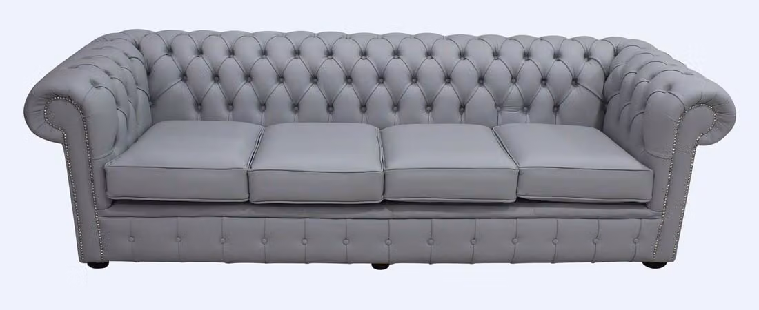 Chesterfield Design Luxus Polster Sofa Couch Sitz Garnitur Leder #218