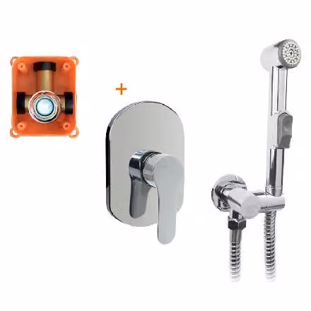 Mereo Zuna - Miscelatore bidet da incasso, con doccetta e corpo, cromato CB60105ZBS