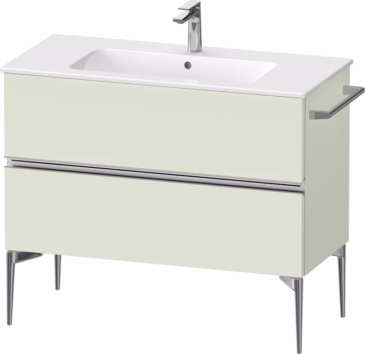 Duravit Sivida bâti-support pour lavabo, 2 tiroirs, poignée profilée chromée, 1010x477x591mm, pour ME by Starck, SV4645010HH0000, SV4645010HH0000