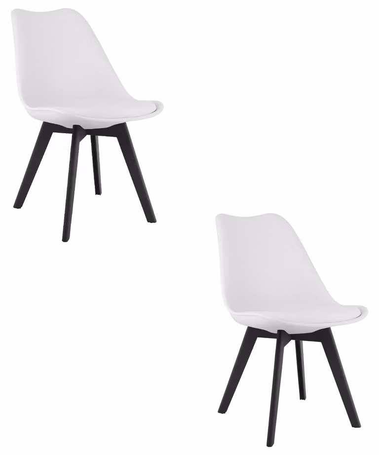 Sedia MARK - bianco / gambe nere x 2
