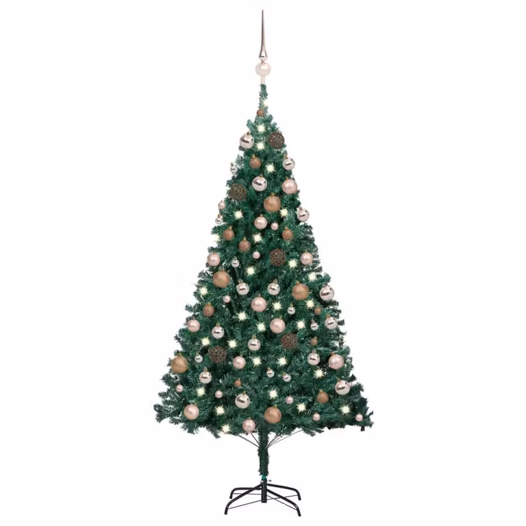 Maison Exclusive - Albero di Natale artificiale con luci e palline, colore verde, altezza 120 cm