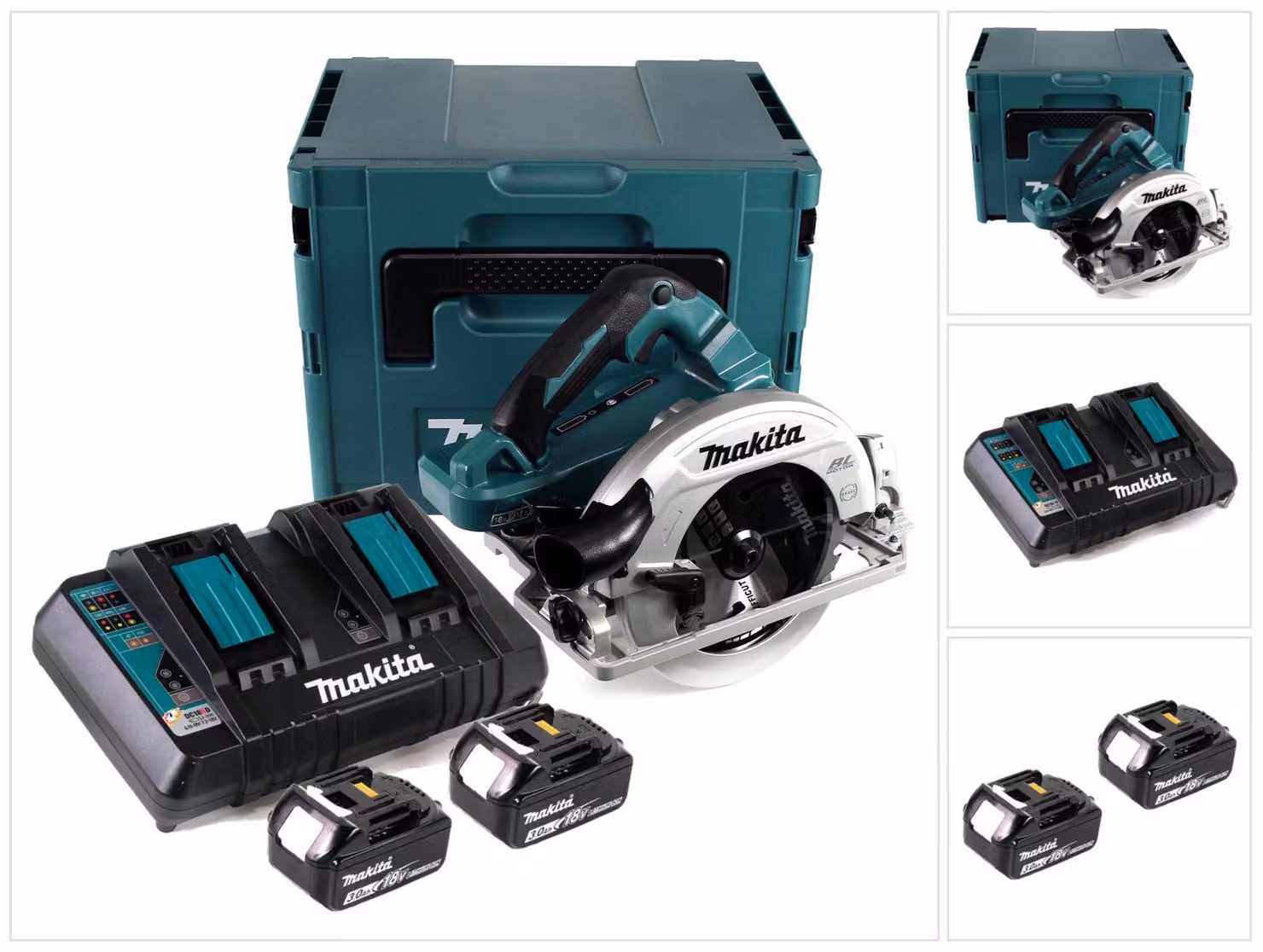 Makita DHS 782 PF2J Sega circolare portatile a batteria 36V (2x18V) 190 mm brushless in Makpac + 2x batteria 3,0 Ah + doppio caricabatterie