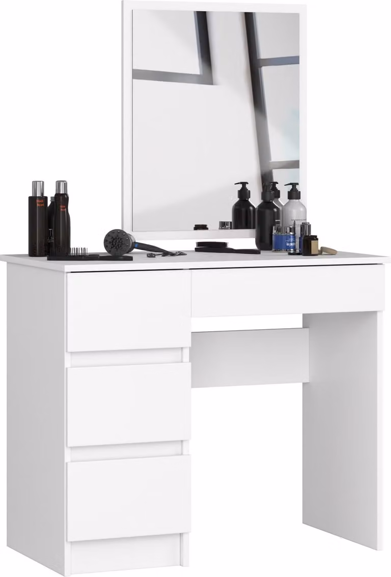 Akord Toeletta Con Specchio A Sinistra Bianca 90X50X142 Cm