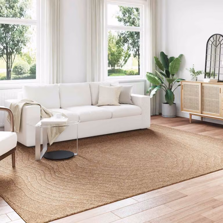 Tappeto vidaXL AGIRA per interno ed esterno, design moderno astratto, beige e marrone, L: 340 cm x P: 240 cm