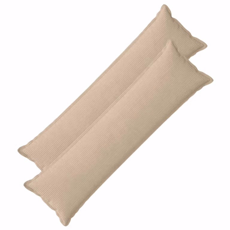 Set di 2 federe vidaXL HOUTEN in velluto a coste, colore tortora, L 145 cm x L 40 cm