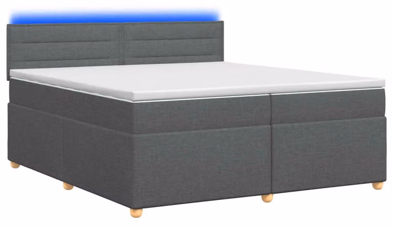Letto a molle con materasso grigio scuro 200 x 200 cm in tessuto