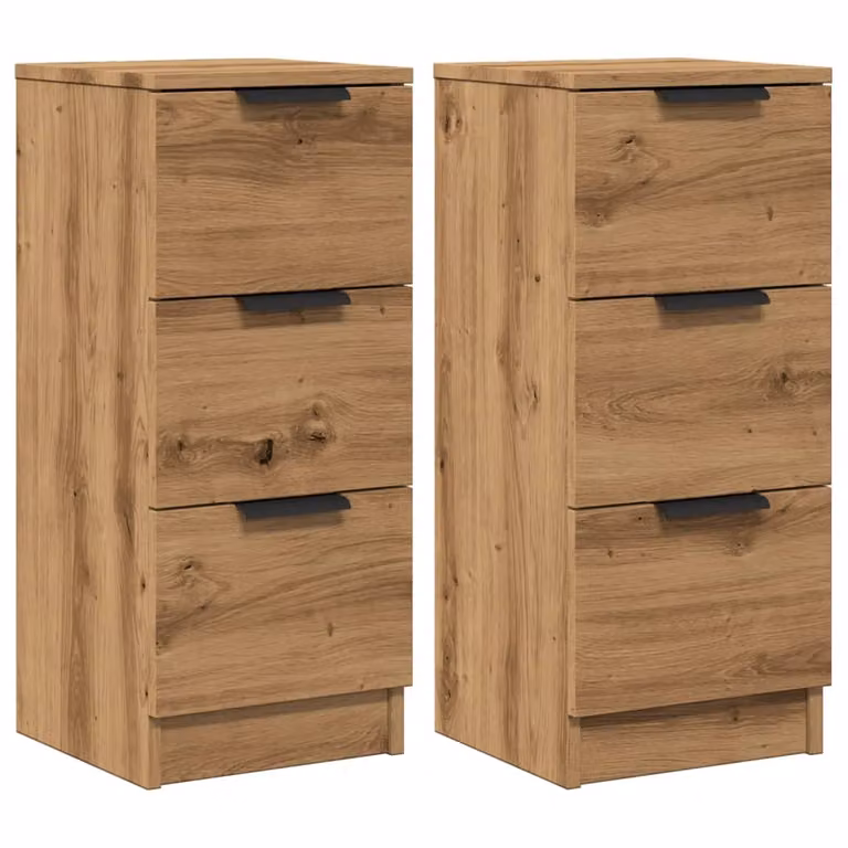 Credenze 2 pz Rovere Artigianale 30x30x70 cm Legno Multistrato