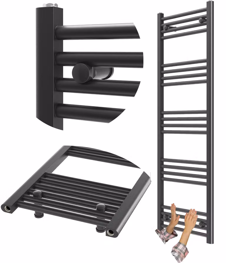 Granitan - Radiatore da bagno - Scaldasalviette - 50x140 cm - Nero - Scaldasalviette - BRENO