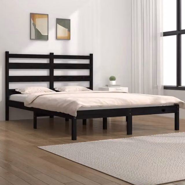 Giroletto Nero in Legno Massello di Pino MERCATOXL L/P: 200 x 200 cm – 1