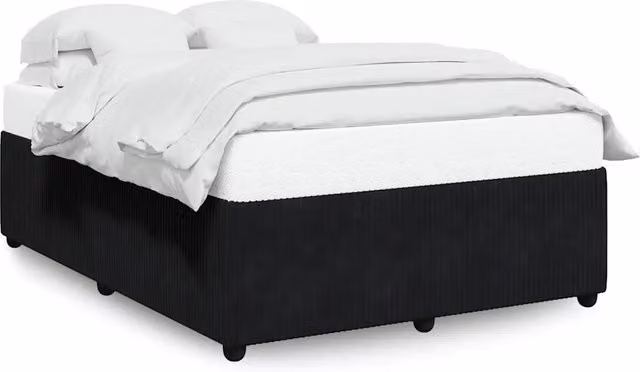 Letto matrimoniale | Letto per adulti | Giroletto senza Materasso Nero 140x200 cm in Velluto