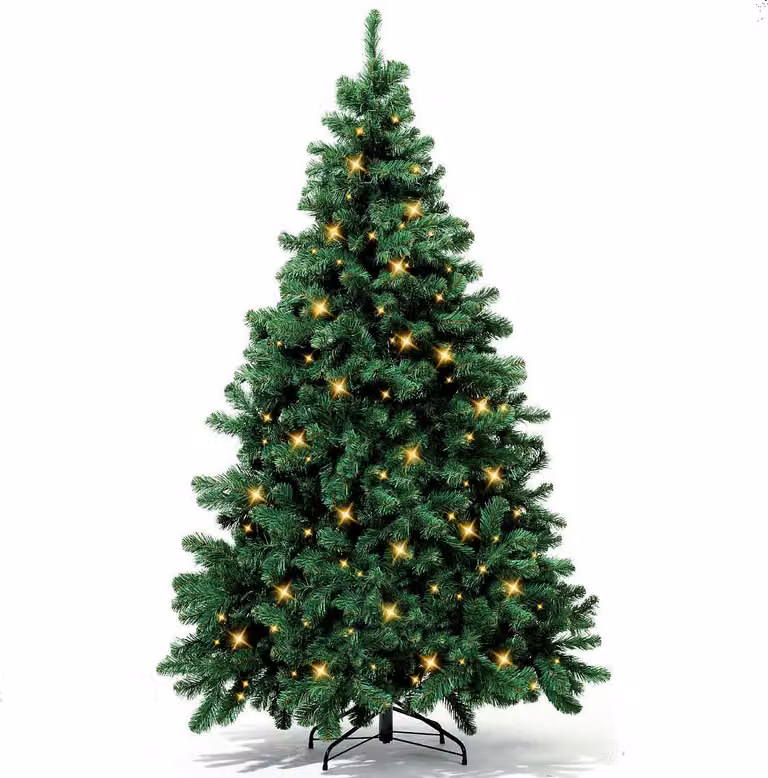 Albero di Natale artificiale abete verde Narnia 210 cm con ILLUMINAZIONE SMART LED con supporto
