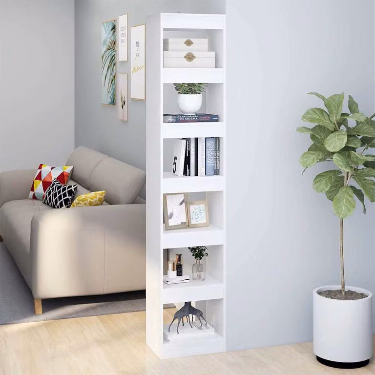 Libreria divisorio vidaXL in legno e MDF bianco opaco L 40 cm x P 30 cm x H 198 cm
