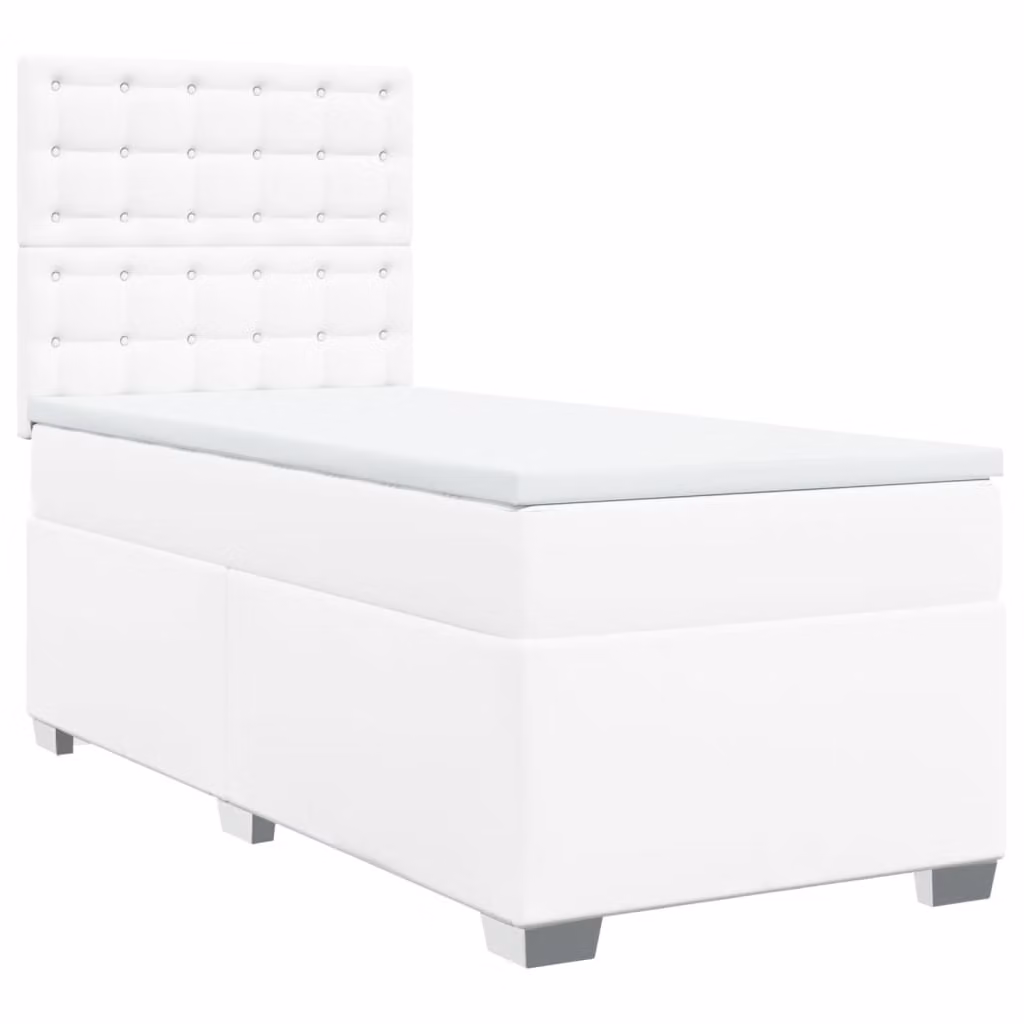Giroletto a Molle con Materasso Bianco 80x200 cm in Pelle finta
