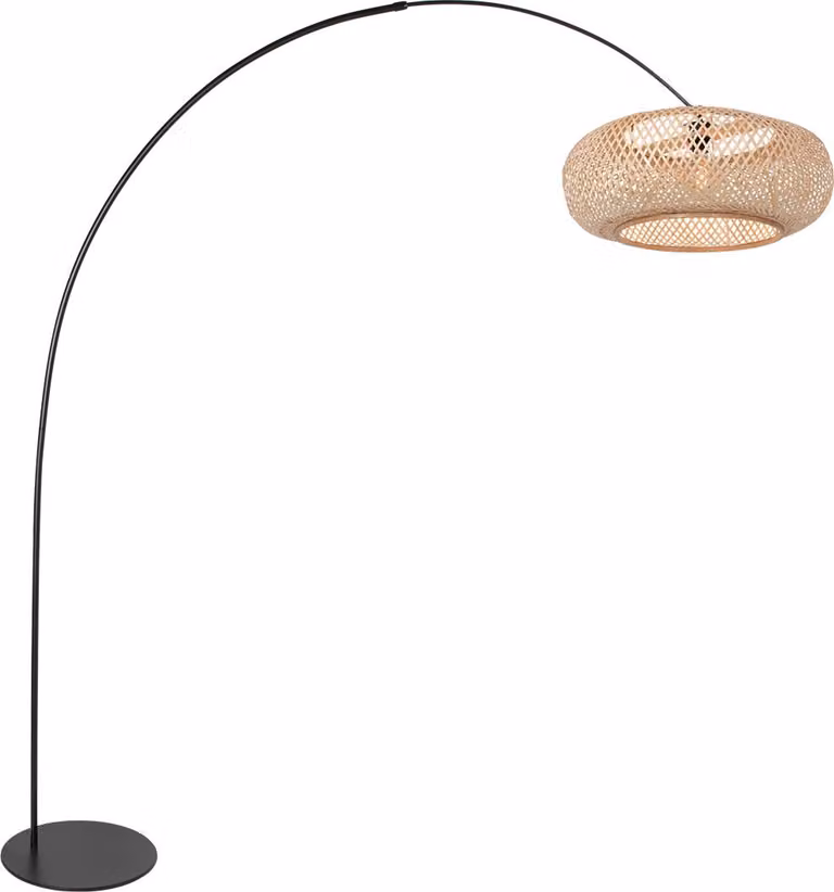 Lampada da terra - naturale nero - Curve - plastica metallo - lampada ad arco - E27 - 4273ZW - Anne Lighting