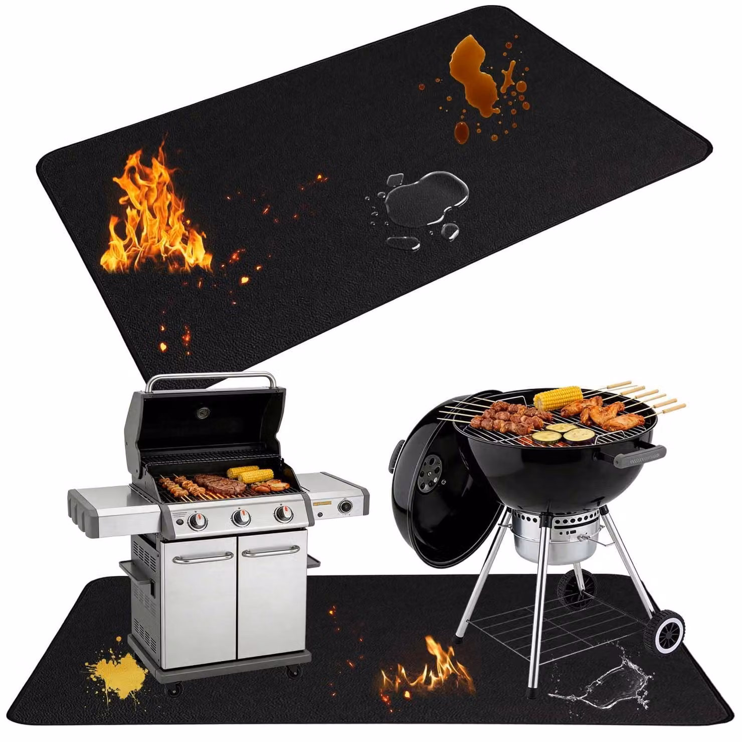 Tappetino protettivo per barbecue: protezione resistente al fuoco e isolante termico per terrazza e giardino