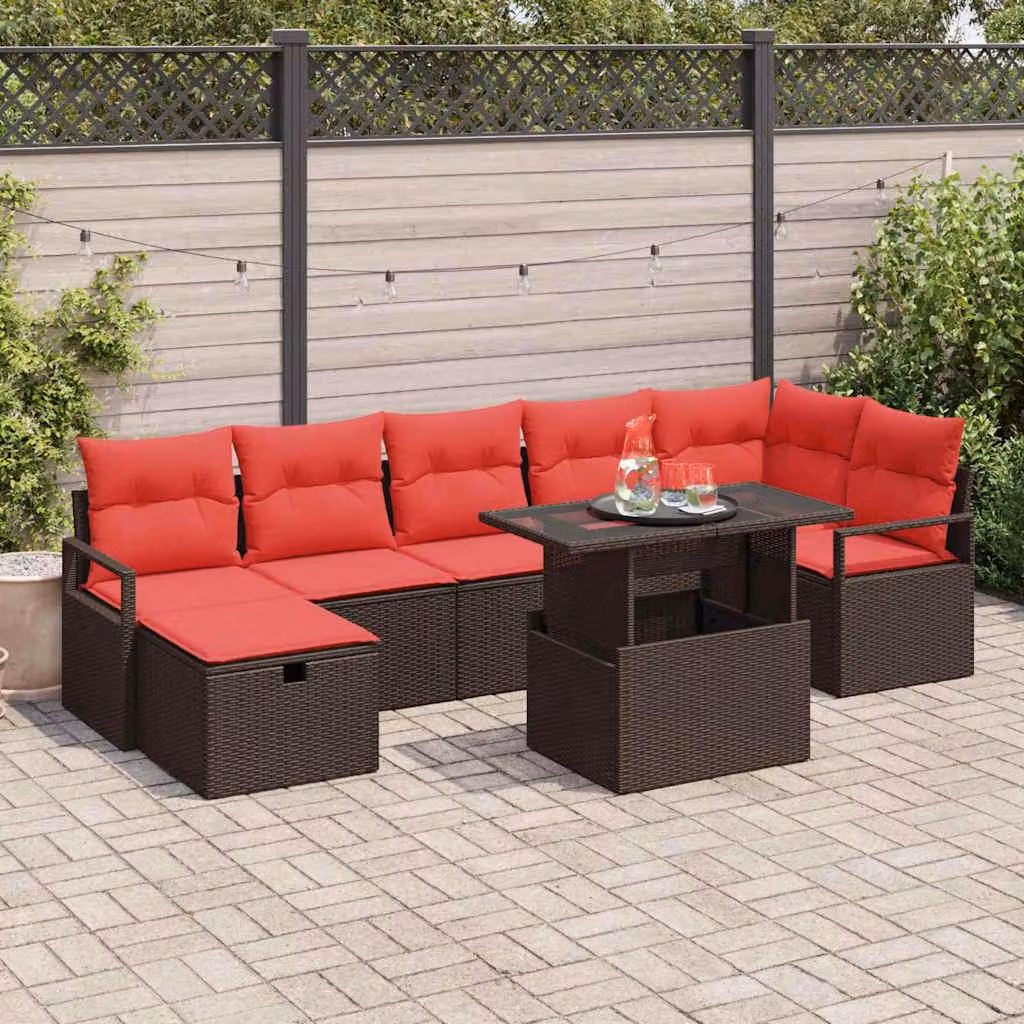 Maison Exclusive - Set da giardino composto da 8 pezzi, divano in rattan sintetico