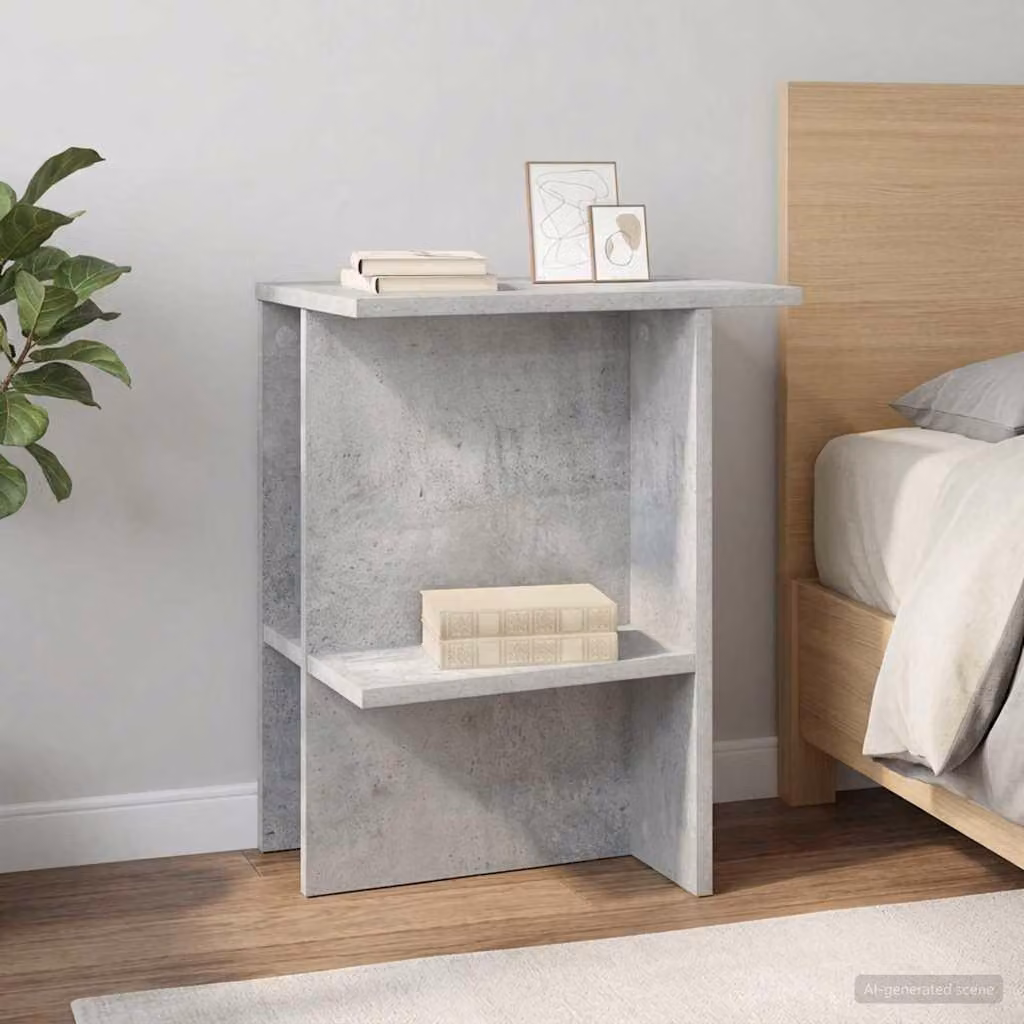 Maison Exclusive - Tavolino grigio cemento 40 x 30 x 49 cm in materiale derivato dal legno