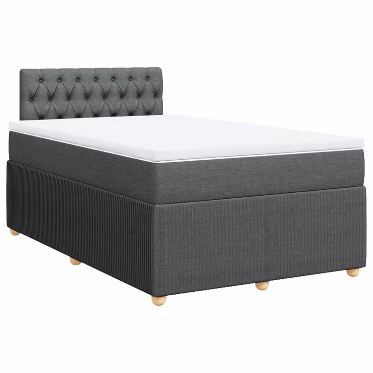 Giroletto a Molle con Materasso Grigio Scuro 120x190cm Tessuto