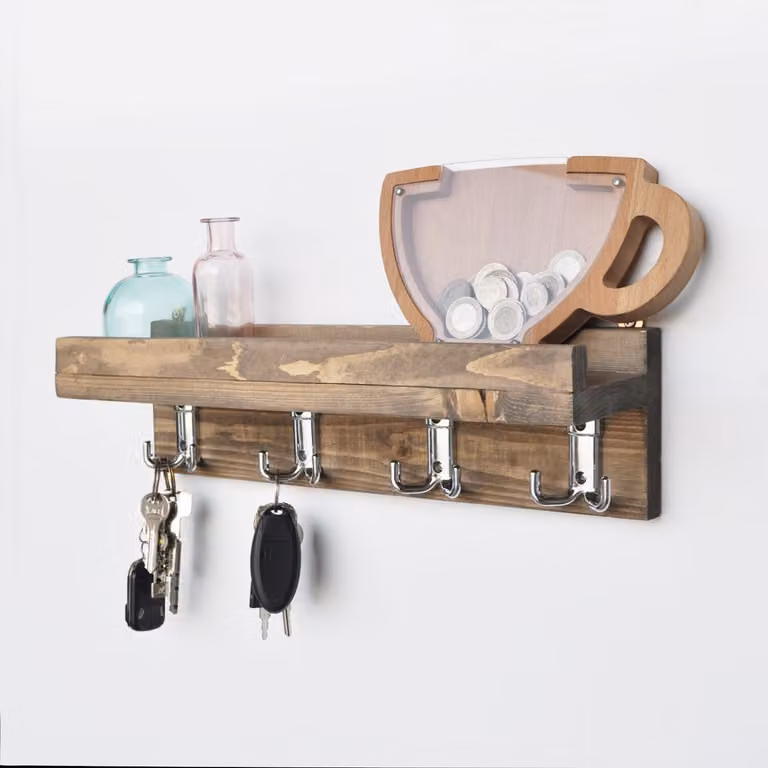 Skye Decor, ripiano da cucina di alta qualità realizzato in legno di abete al 100%, finitura noce, dimensioni 40x11x11 cm