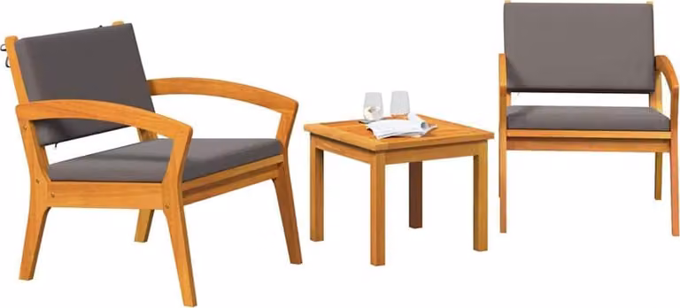 Set bistrot con cuscino 3 pcs Marrone Poliestere
