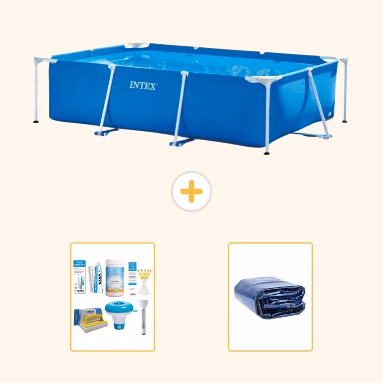 Piscina fuori terra rettangolare - 260x160x65 cm - in 3 pezzi - modello S22344