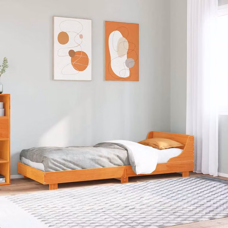 Letto in legno di pino vidaXL Marrone Cera senza materasso L/P/H: 90 x 190 cm