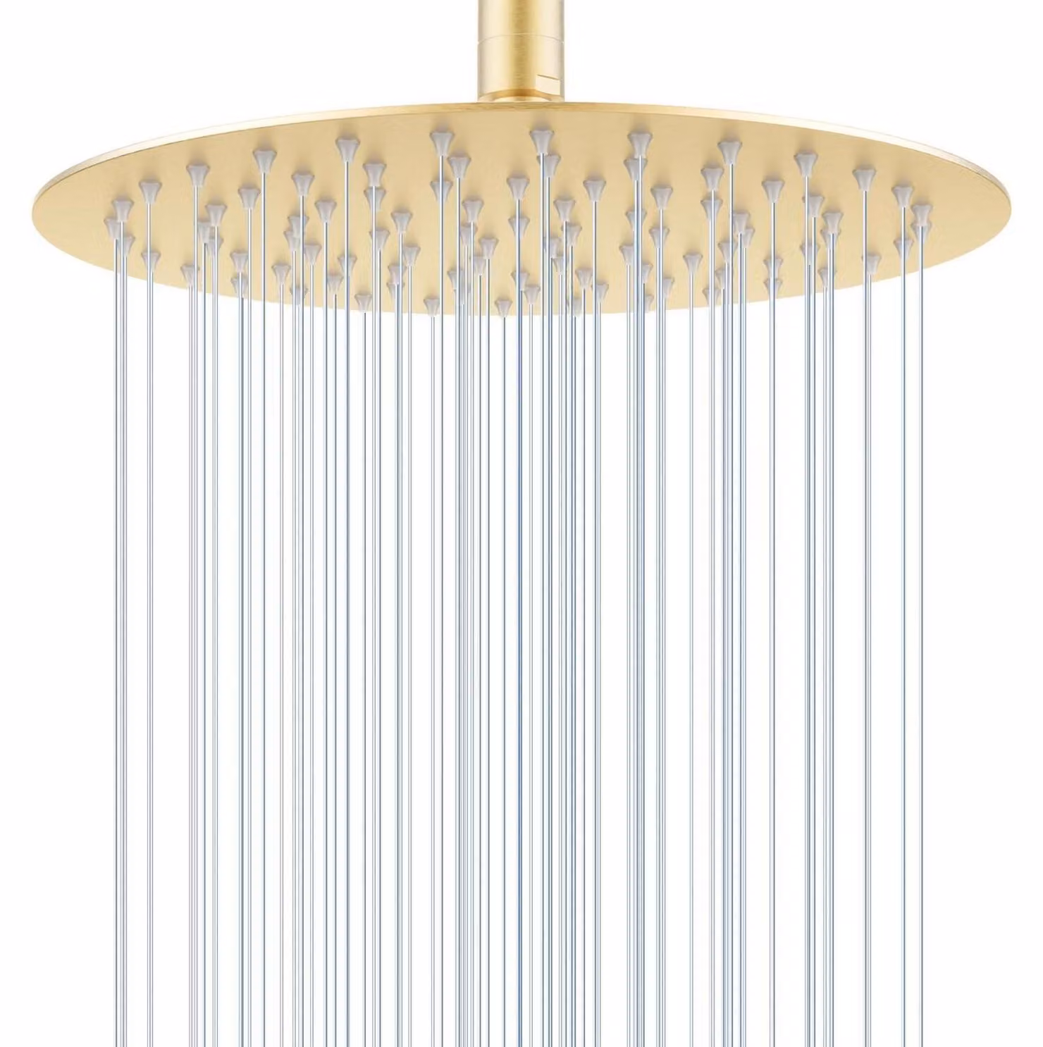 Piastretta di montaggio a soffitto per doccia, diametro 25 cm, rotonda, in acciaio inossidabile 304, finitura dorata, con sistema anti-intasamento