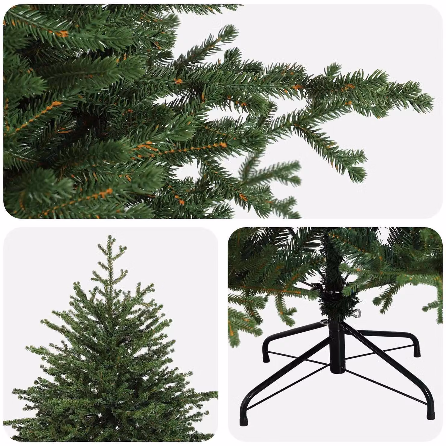 Albero di Natale artificiale pieghevole, altezza 240 cm, realizzato in PVC e metallo
