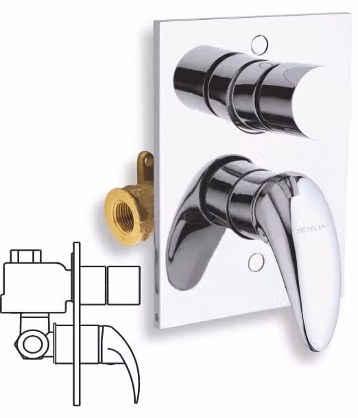 Miscelatore doccia Novaservis Bath con deviatore Metalia 55 cromato