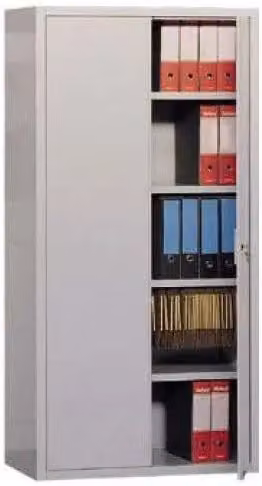 Armadio per ufficio operativo colore grigio chiaro con ante battenti colore grigio cm. 100x45x200h