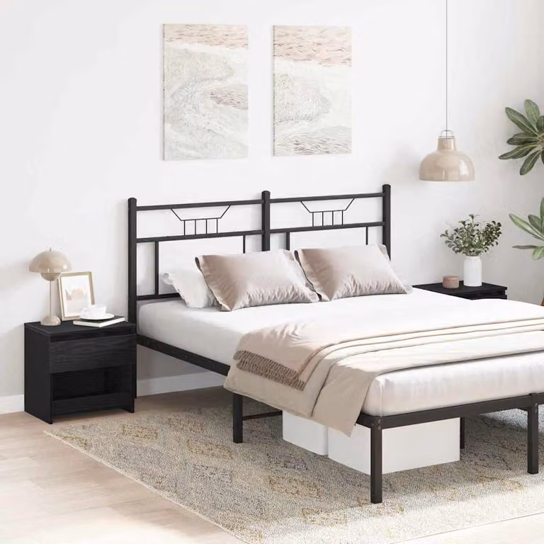 Set di 2 Armadi da Notte vidaXL in MDF Nero Opaco L 40 cm x P 30 cm x H 39 cm