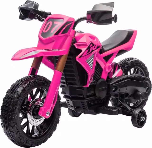 Moto cross elettrica per bambini 105 x 57 x 62 cm autonomia 1h rotelle d'addestramento moderno contemporaneo in plastica rosa 21_0000601