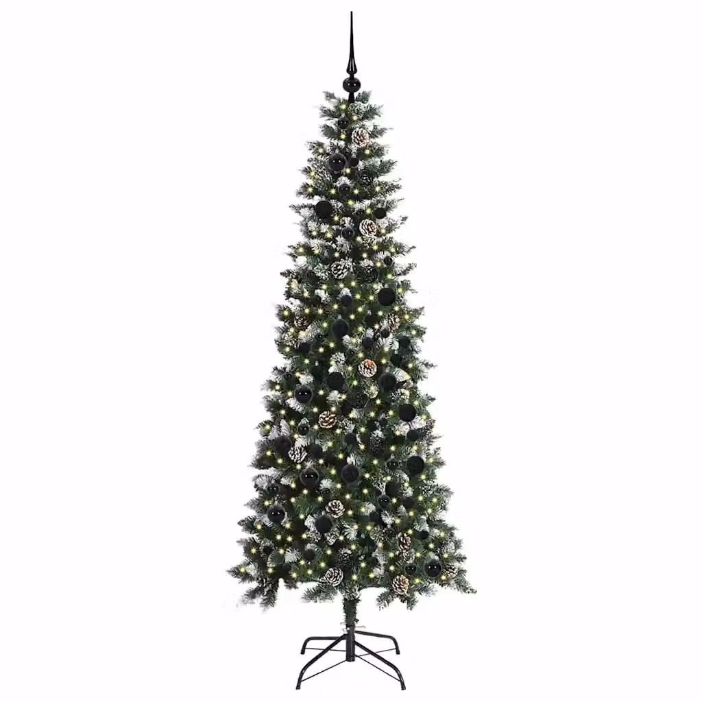 Albero di Natale artificiale verde vidaXL con 300 LED luce bianca calda, Altezza: 210 cm – 2