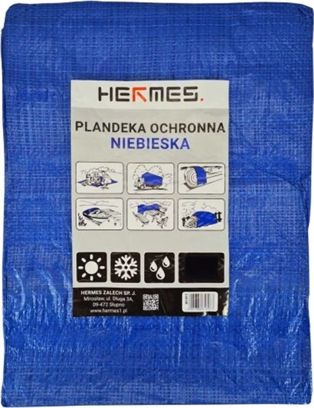 Telone protettivo Hermes 4x5 m blu, impermeabile 60 g/m²