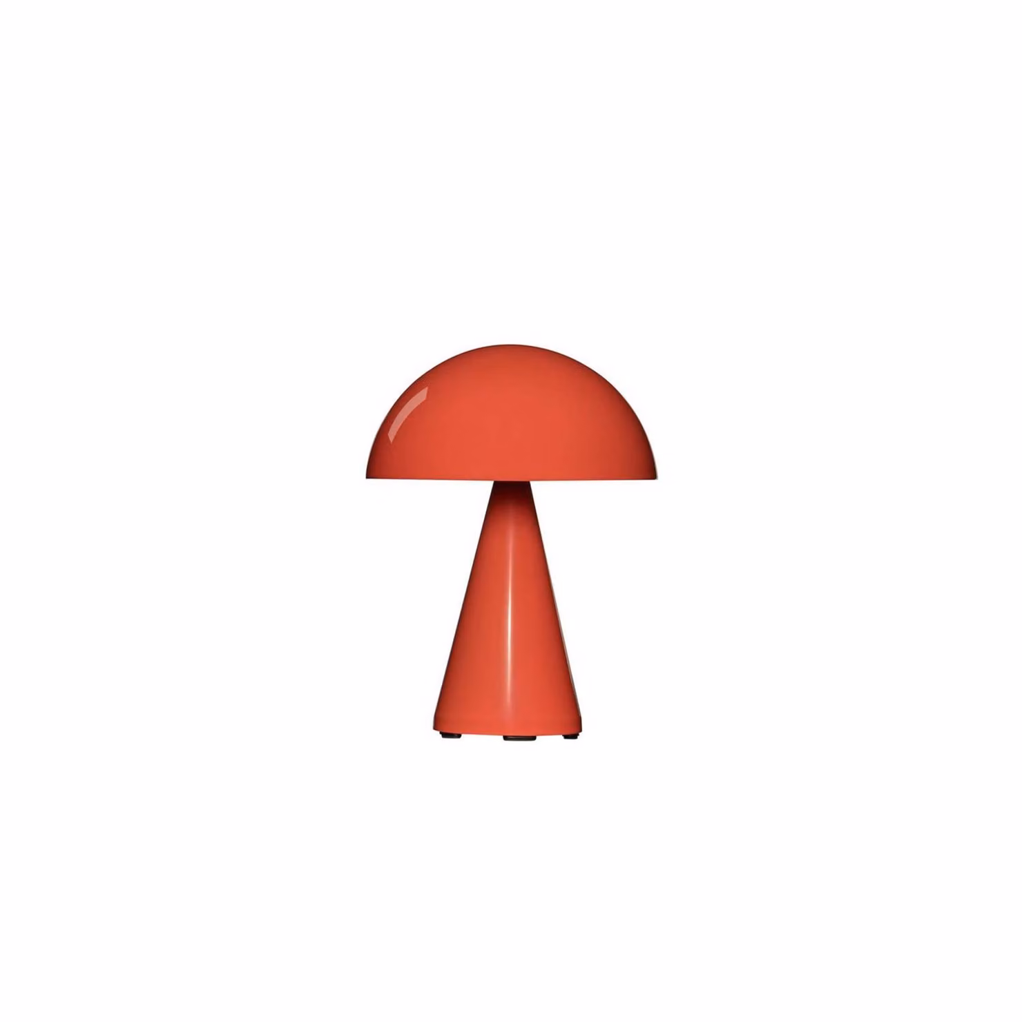 Hübsch HÜBSCH Lampada da tavolo LED ricaricabile Mush, rosso chiaro, altezza 20 cm dimmerabile, Rosso, Metallo, Moderno