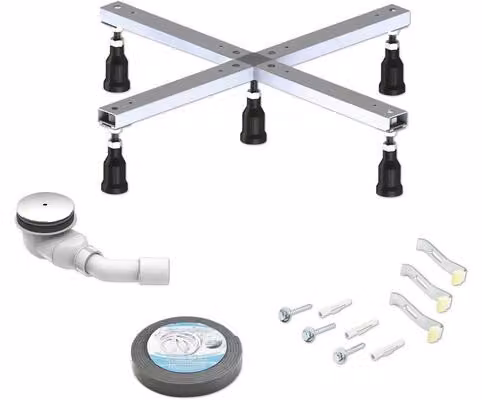 Set di montaggio Ottofond per piatti doccia piatti, scarico 90 mm