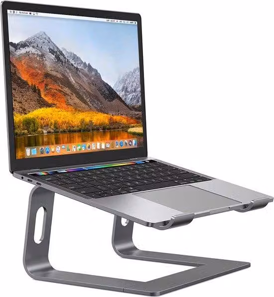 Supporto per laptop per una postura ergonomica, regolabile in altezza, per l'ufficio