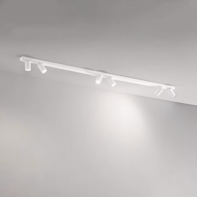 Plafoniera Moderna Oddy Metallo Bianco 6 Luci Orientabili Gu10 Ip20