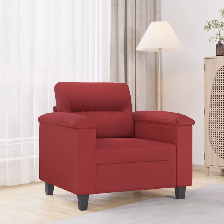 Poltrona moderna vidaXL in similpelle rossa con braccioli e struttura in metallo