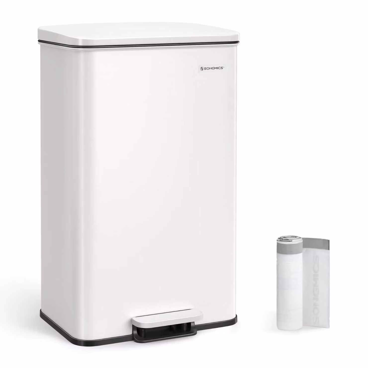Pattumiera da Cucina 40 Litri Nero, Bianco