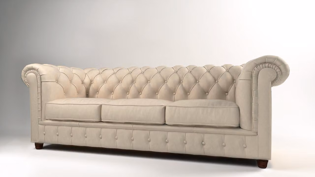 Design Chesterfield Sofa Couch Polster Sofas Couchen Sitz Garnitur Leder 3Sitzer