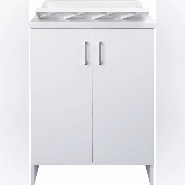 Lavatoio con mobile in nobilitato idrofugo Negrari colore bianco L: 50 cm, P: 60 cm, H: 85 cm