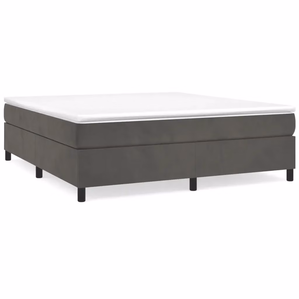 Letto imbottito con rete a doghe curvate vidaXL in velluto grigio L: 180 cm, P: 200 cm, H: 203 cm – 2