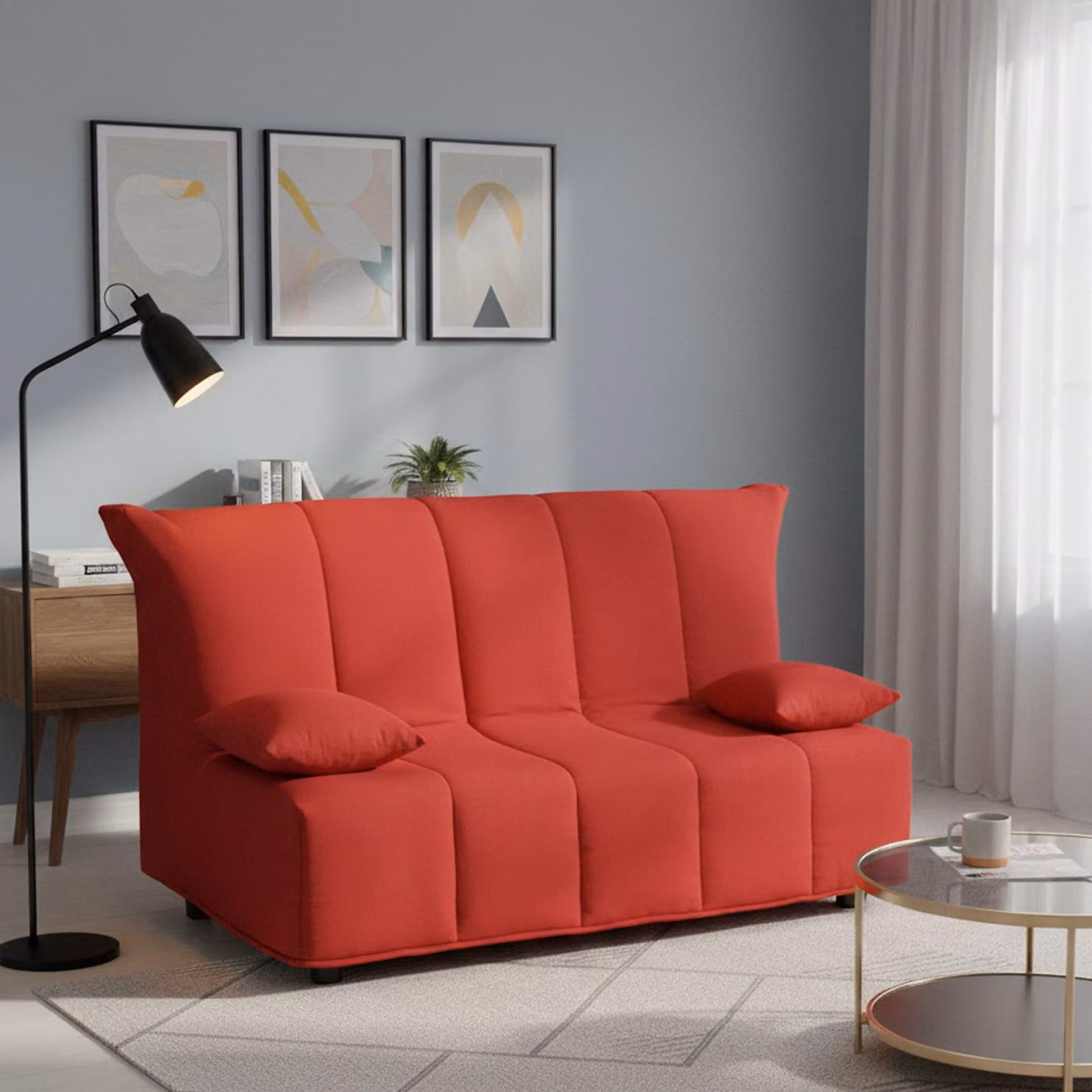 Talamo Italia Divano Letto 3 Posti Antal 90x165 cm Nero, Sfoderabile Lavabile  Italy
