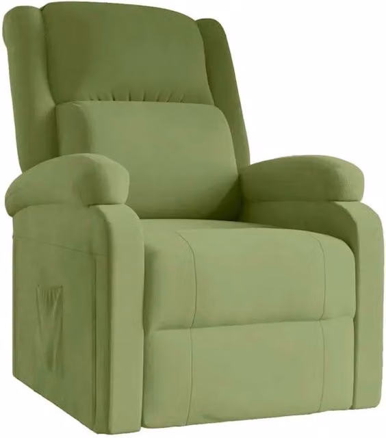 Divano Sedia-Poltrona Reclinabile Verde Chiaro in Velluto 710449